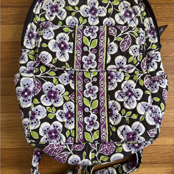 Vera Bradley Purple and Green Floral Backpack - Picture 1 of 3